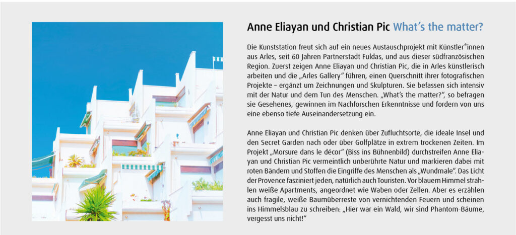 présentation de l'exposition à la kunststation de Kleinsassen Anne Eliayan Christian Pic