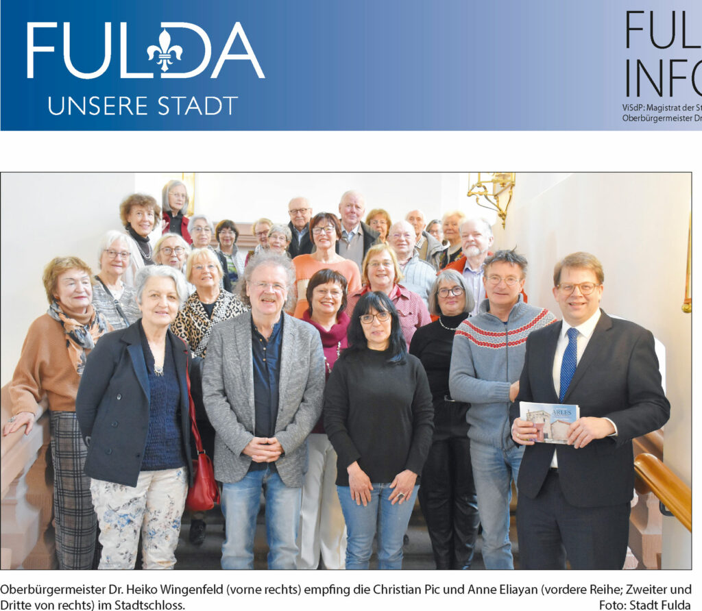 réception à la Mairie de Fulda des 2 artistes français Anne Eliayan et Christian Pic