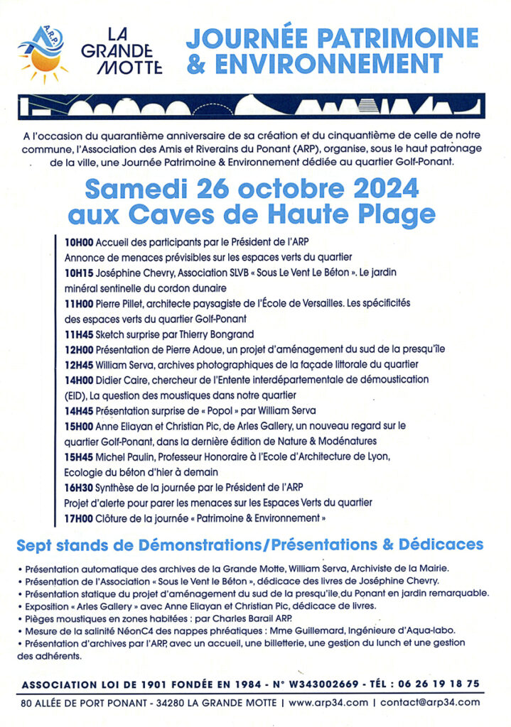 programme de la journée Patrimoine et environnement